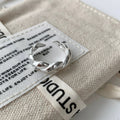 Korean Style Irregular Plain Band Ring For Women, INS Niche Design, Anti-Fade Adjustable Open Ring