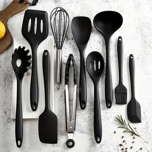 10-Piece Heat-Resistant Silicone and Nylon Kitchen Utensil Set