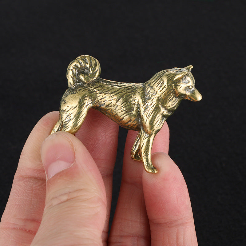 Old Solid Copper Zodiac Dog Pure Copper Ornaments