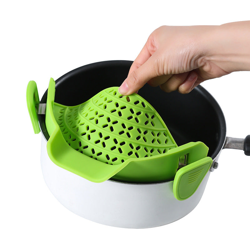 Silicone Pot Side Drain Stopper - Spill-Proof Kitchen Strainer