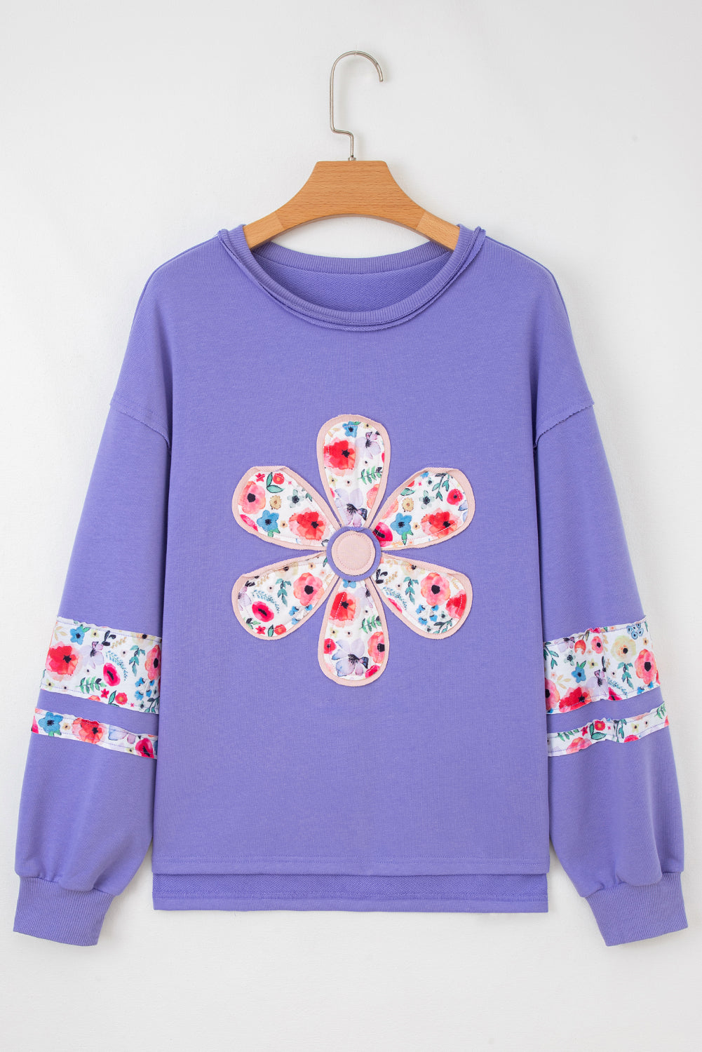 Floral Patchwork Long Sleeve Sweatshirt