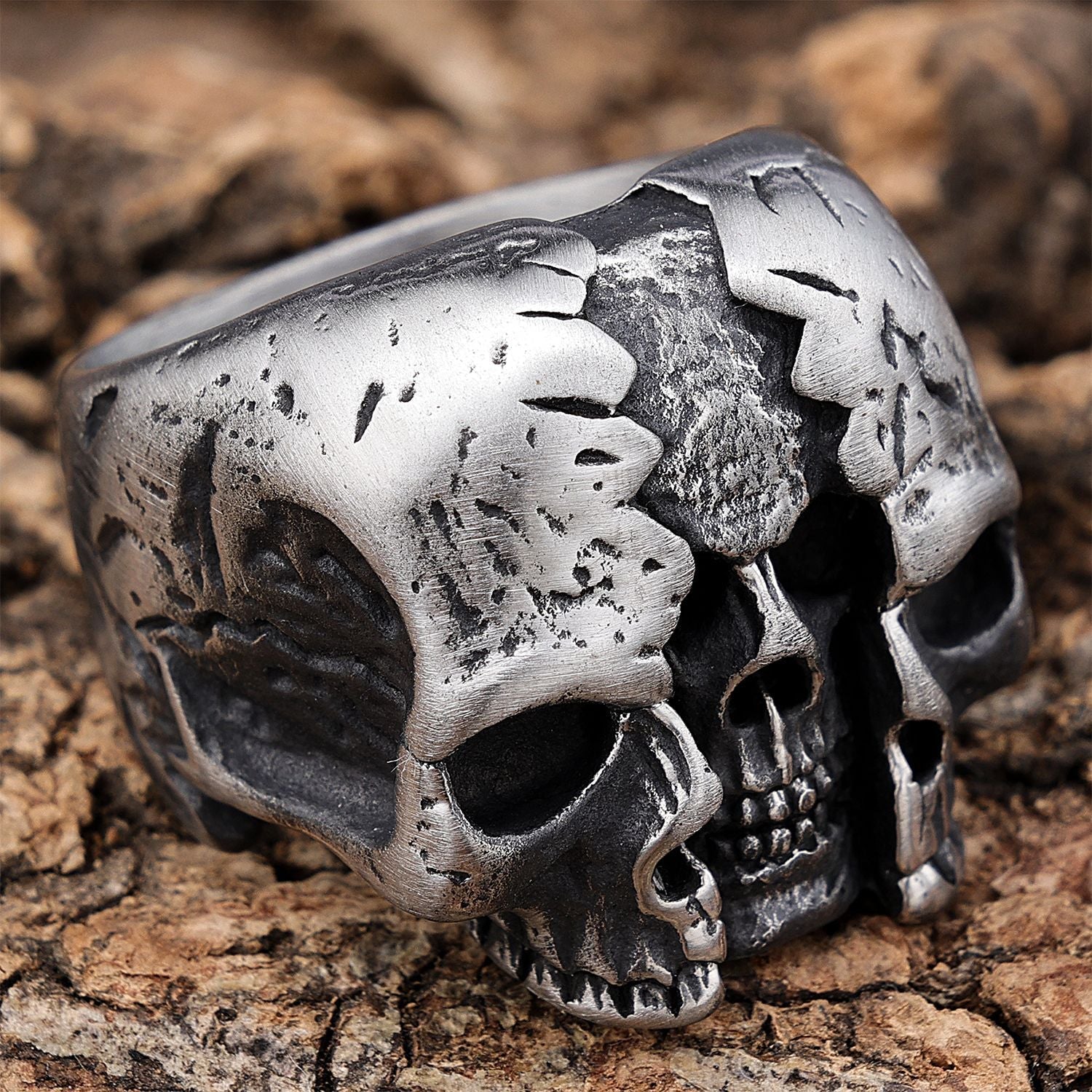 Creative Mens Aviator Retro Skull Ring