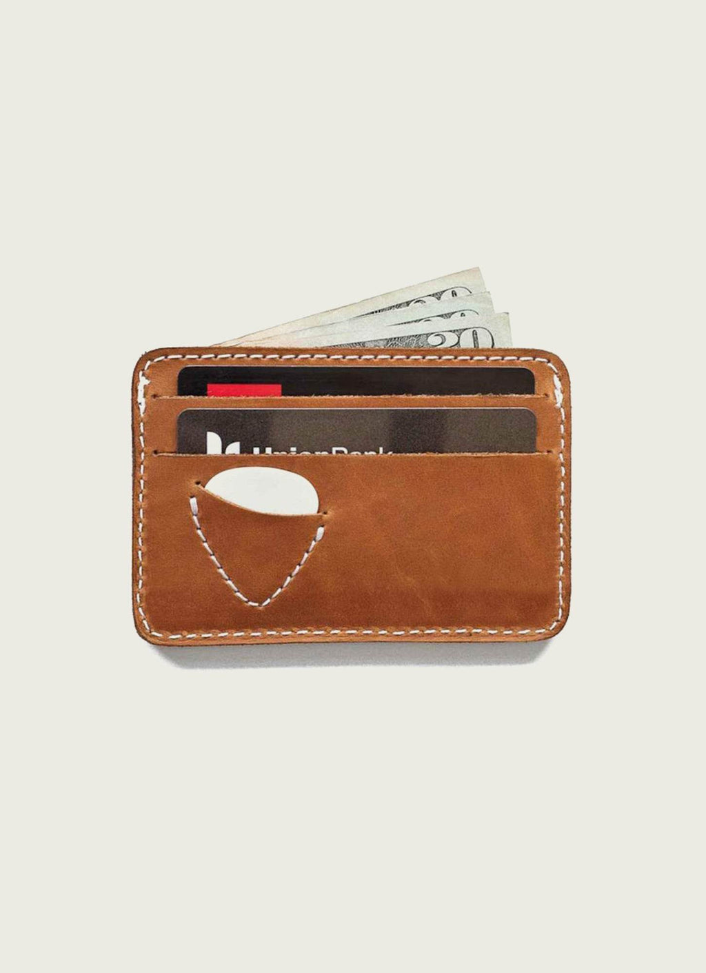 Guitar Pick Wallet for Unisex - Tan and Black