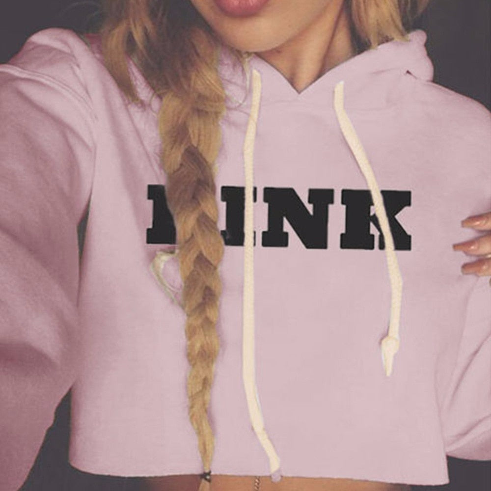 Pink Cropped Oversized Hoodie for Women Street Style - Image 6