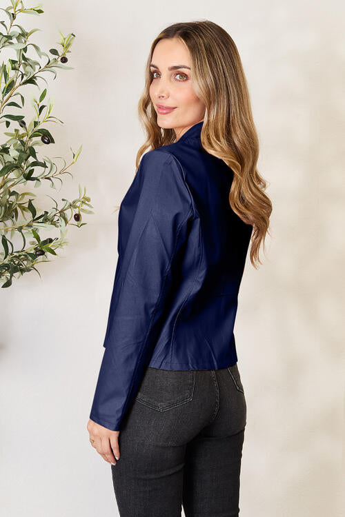 Classic Girls Zip-Up Jacket with Stand Collar for Everyday Wear
