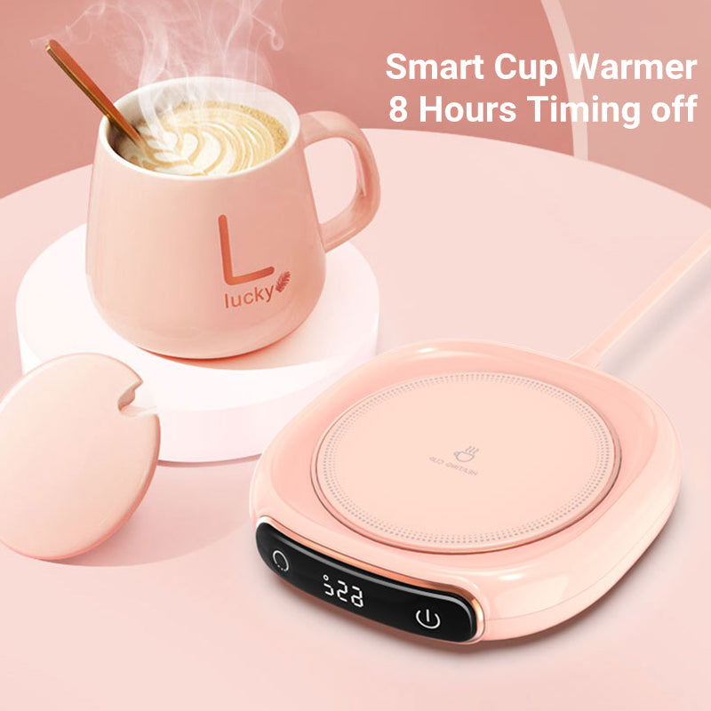 Smart Coffee Mug Warmer with LED Display - Modern Desk Coaster