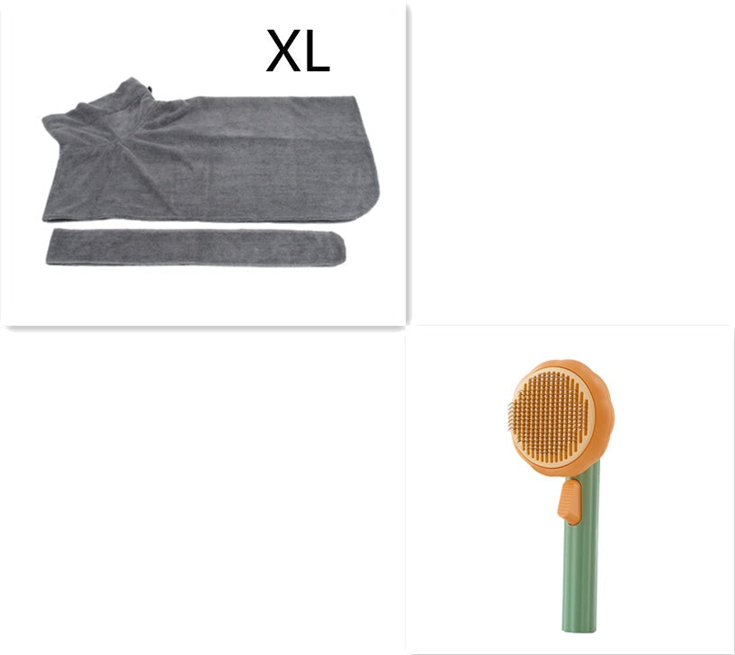 Modern Minimalist Self-Cleaning Pet Grooming Brush - 8-Inch Comb