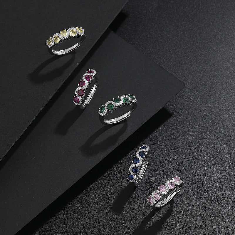 Wave Twisted Band Ring in Minimalist European Style for Women