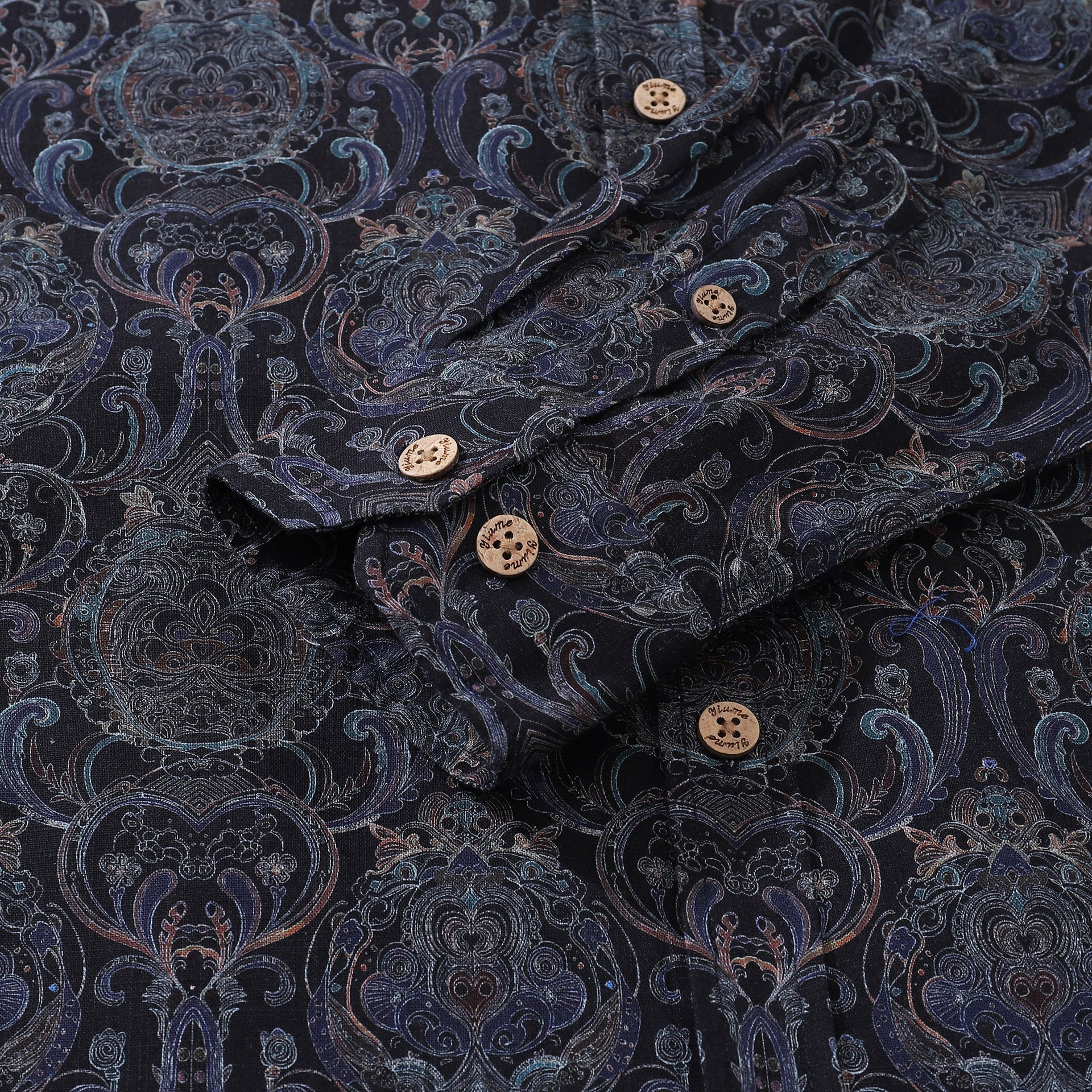 Men's Symmetrical Aesthetic Long Sleeve Cotton Button-Down Shirt