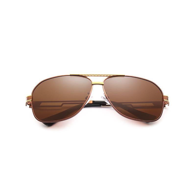 Men’s Aviation Square Polarized Sunglasses Alloy Metal Frame