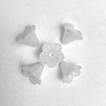 Frosted Acrylic Trumpet Flower Beads, 3D Bell-Shaped Bud Charms For DIY Hanfu Hairpin Flower Bases, Earrings & Jewelry Making.