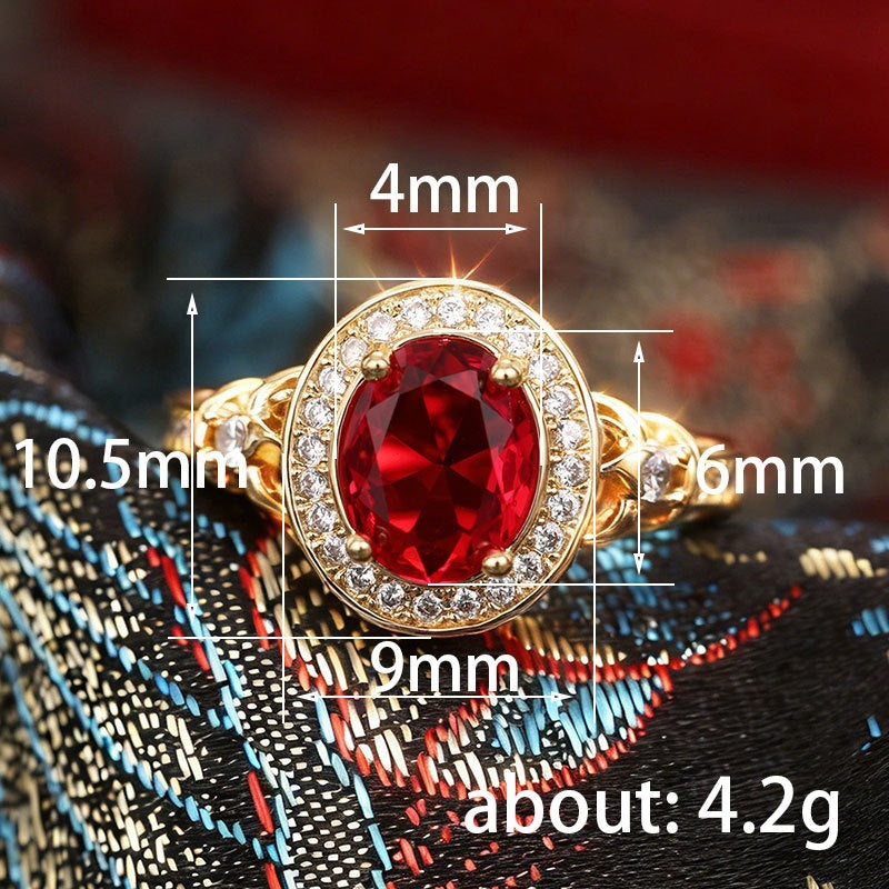 Retro Light-luxury Fully Diamond-studded Ring For Women