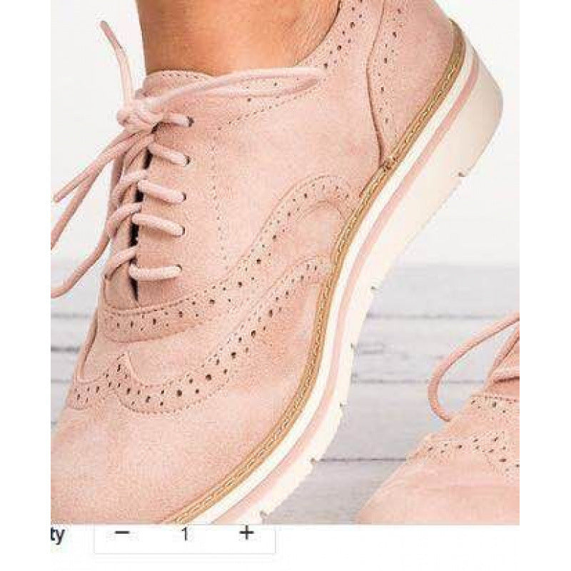Women’s Retro British Style Casual Oxford Sneakers Flat Shoes