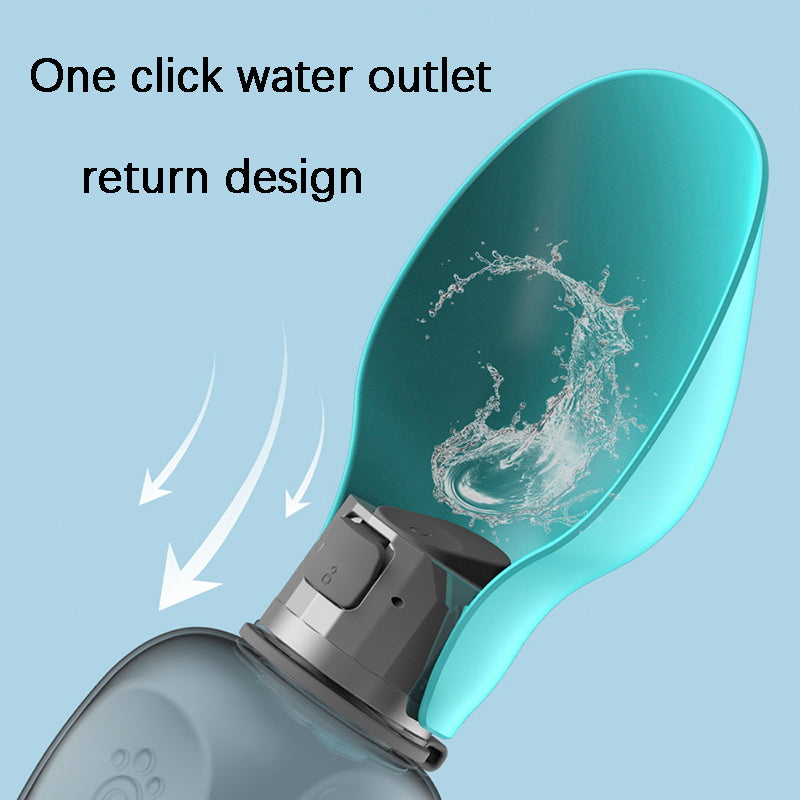 800ml Portable Dog Water Bottle & Foldable Bowl for Hiking
