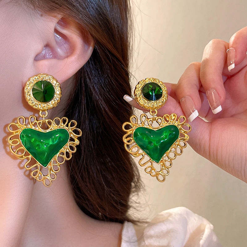 Emerald Stud Earrings in Silver, Elegant Minimalist Fine Jewelry