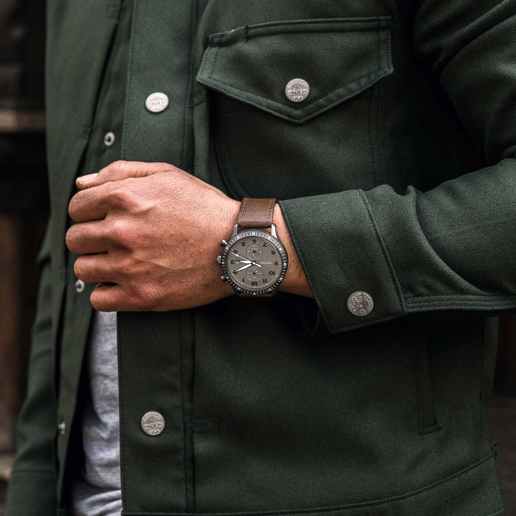 The Altitude Watch - Gunmetal Case with Walnut Details