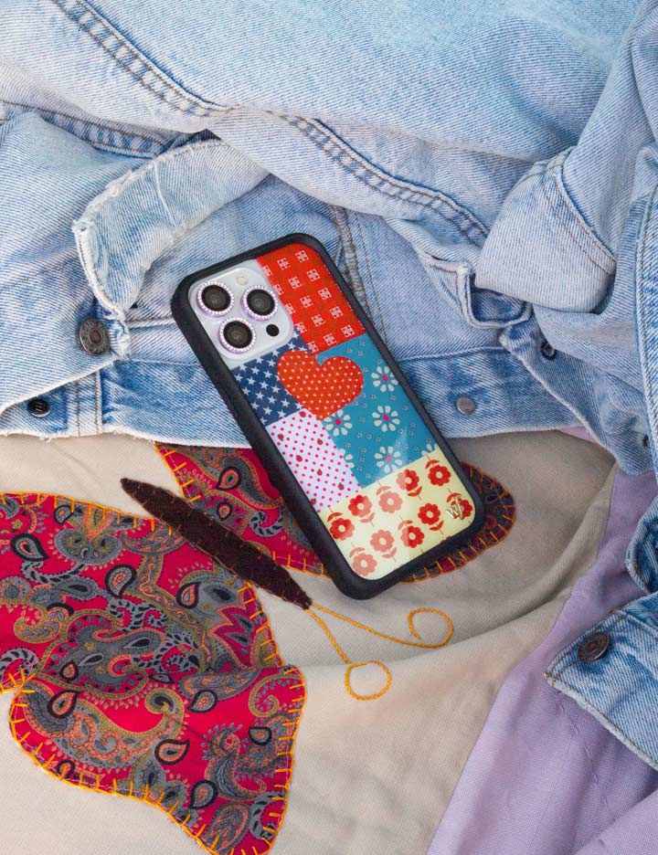 Flower Patch iPhone Case with Retro Floral and Plaid Prints - Image 39