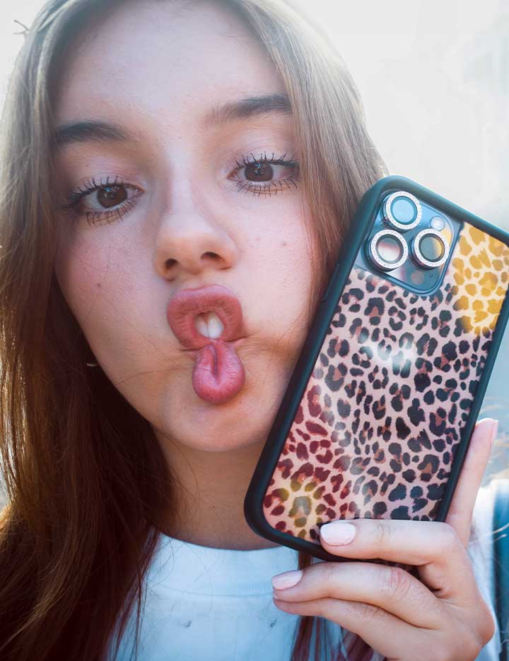 Meow Brown Leopard Print iPhone Protective Case - Image 50