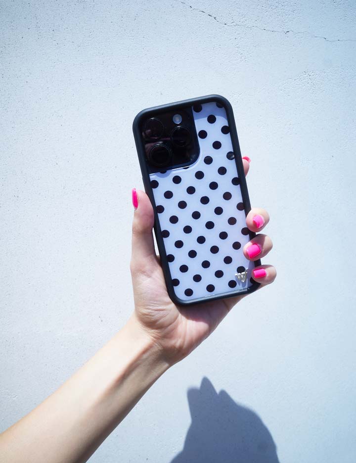 Polka Dot iPhone Case in White and Black - Image 47
