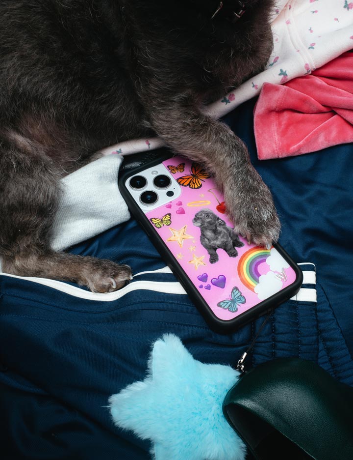Puppy Love Pink Graphic iPhone Case with Black Bumper - Image 41