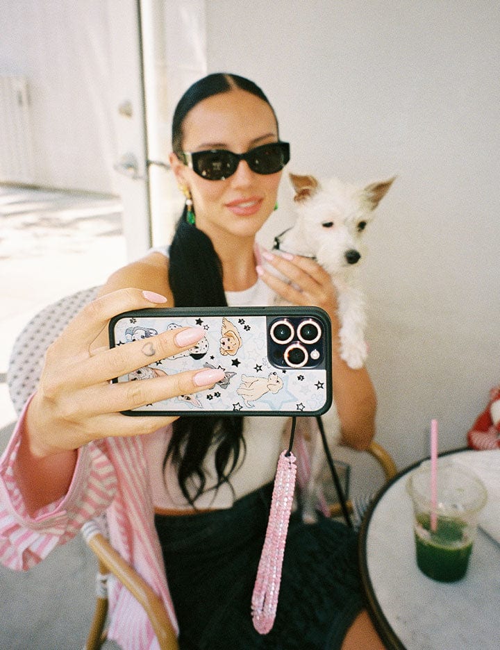 Puppy Party Baby Blue Star Print Protective iPhone Case