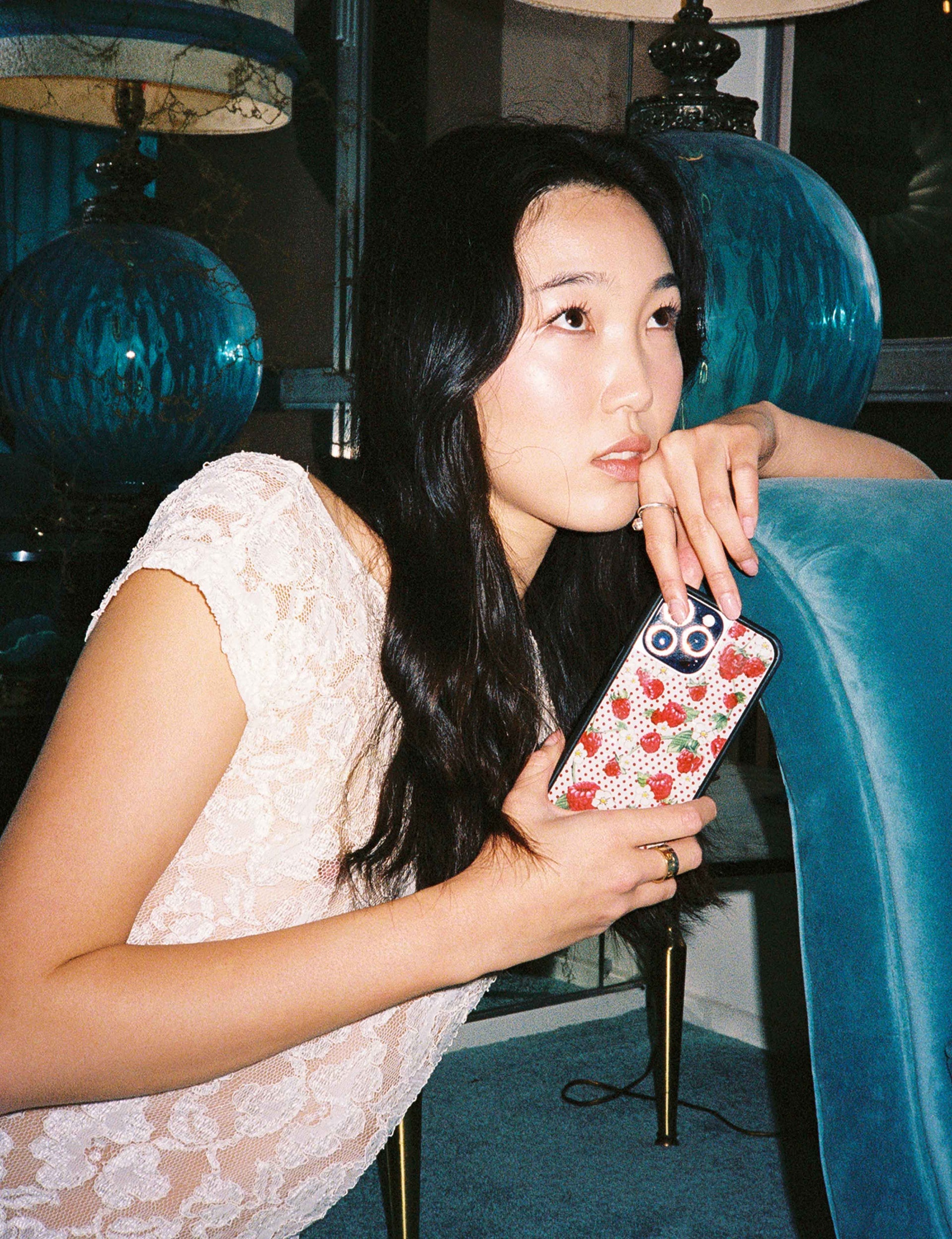 Raspberry Polka Dot iPhone Case with Floral Details - Image 14