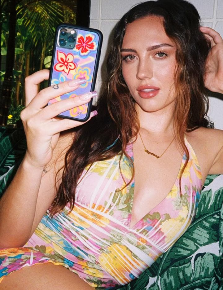 Surf's Up Floral Swirl iPhone Case with Protective Bumper - Image 16