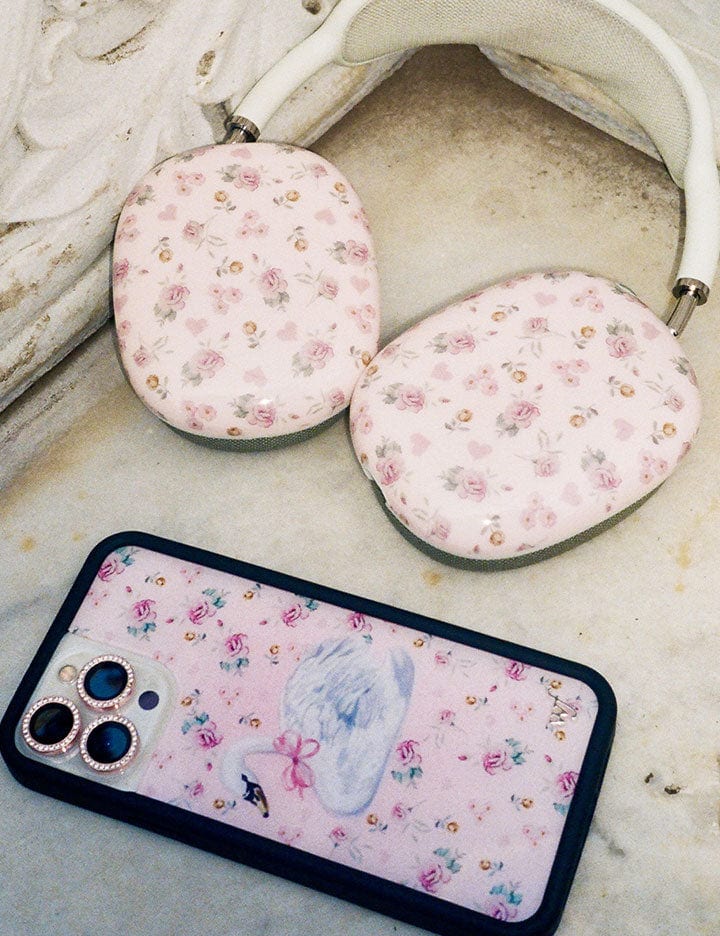 Sweet Swan iPhone Case in Baby Pink with Dainty Floral Print - Image 32