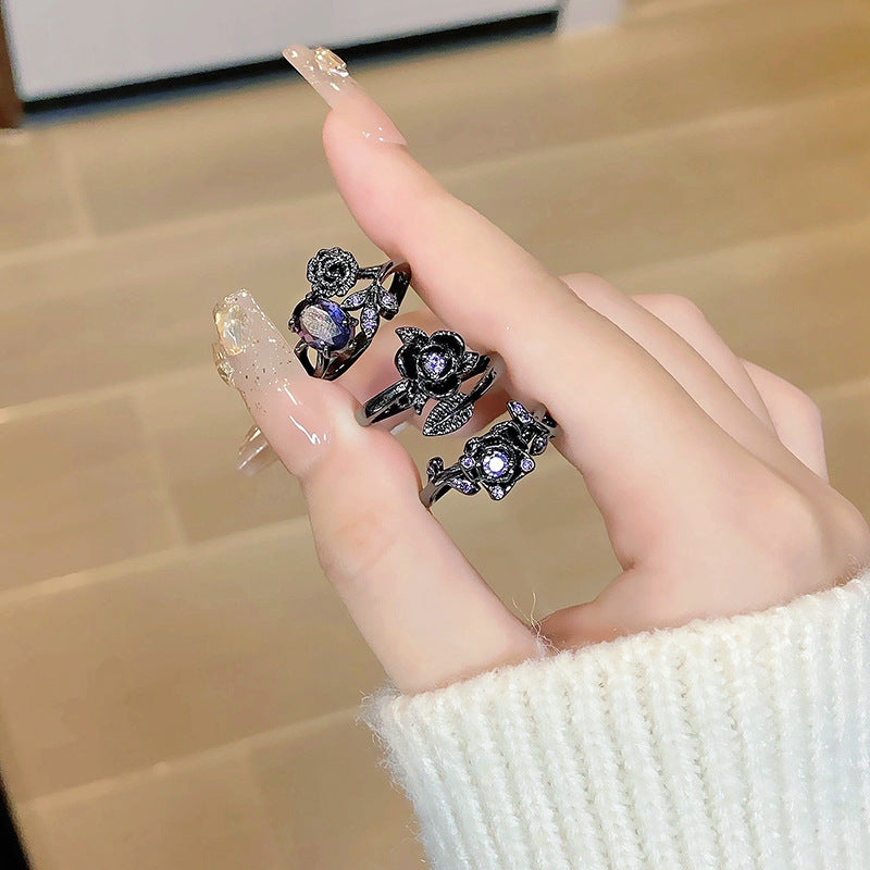 Open Ring With Petals Wrapped Around Minimalist Instagram Style