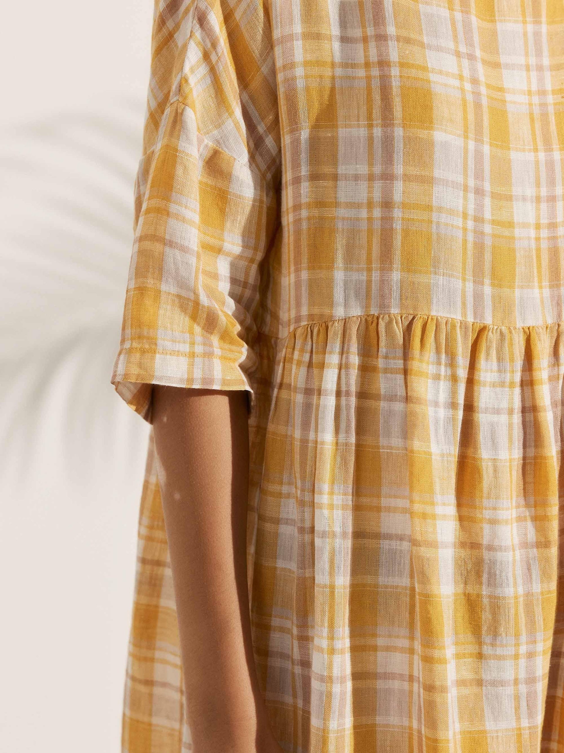 100% Linen A-Line Midi Dress VALENCIA