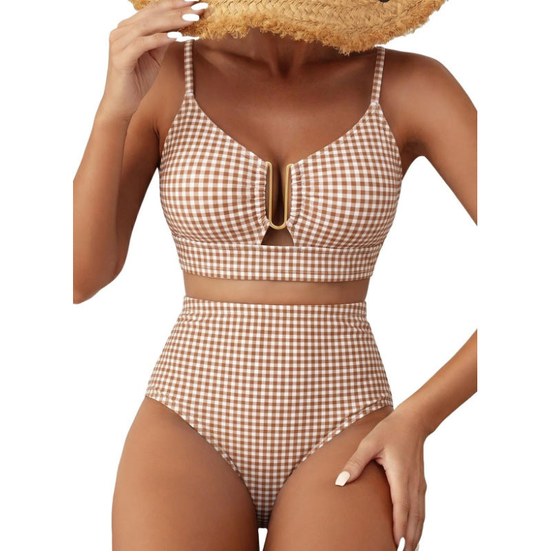 Women's Floral Print High-Waist U-Wire Bikini Set Beachwear