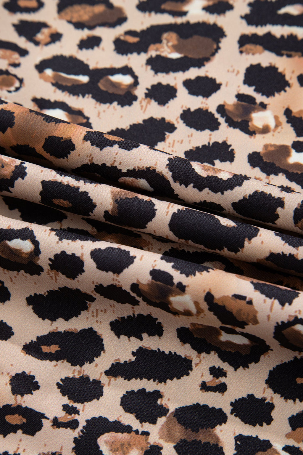 Leopard Patchwork Stripe Shirt Dress with Slits