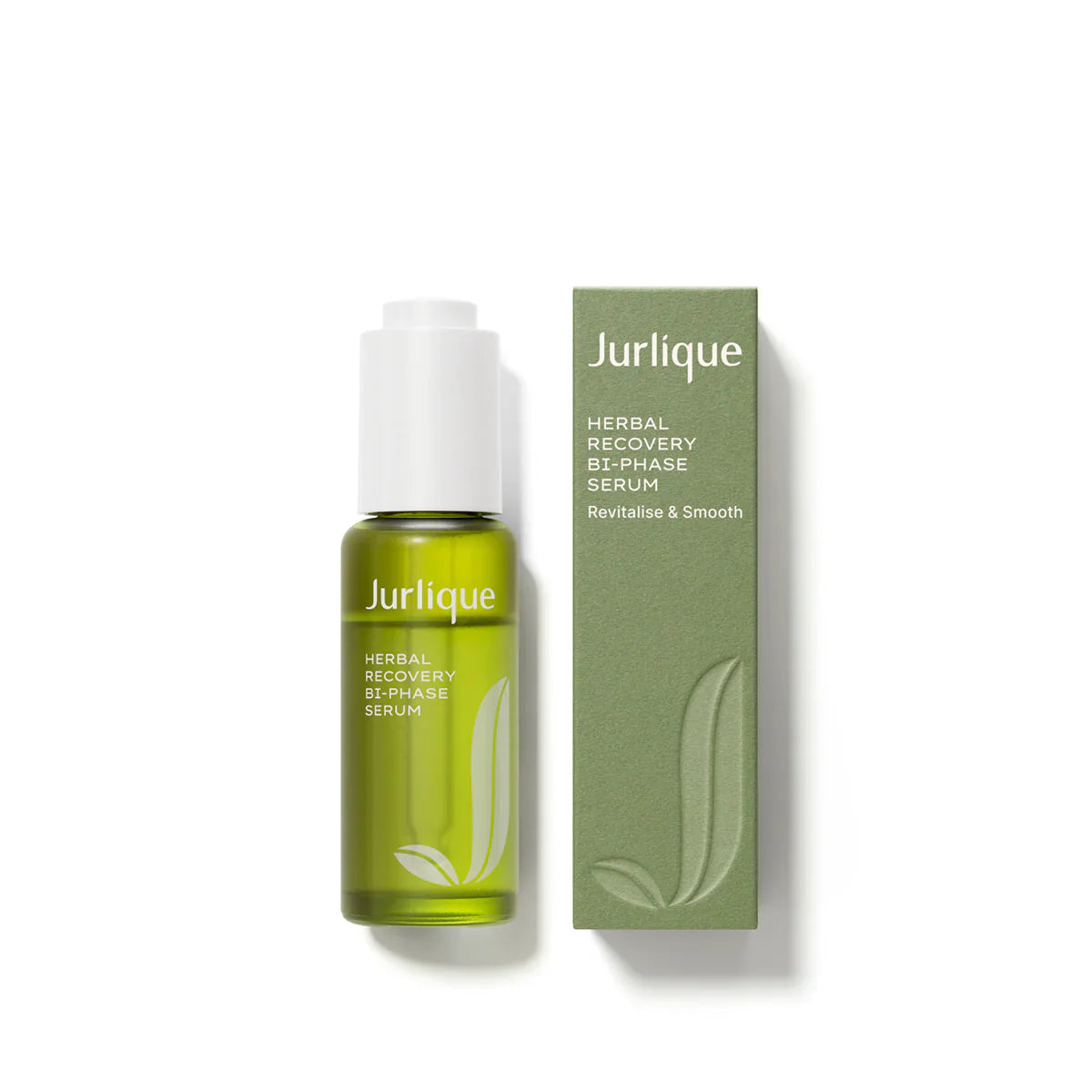 Jurlique Herbal Recovery Bi-Phase Serum bottle in green and white packaging