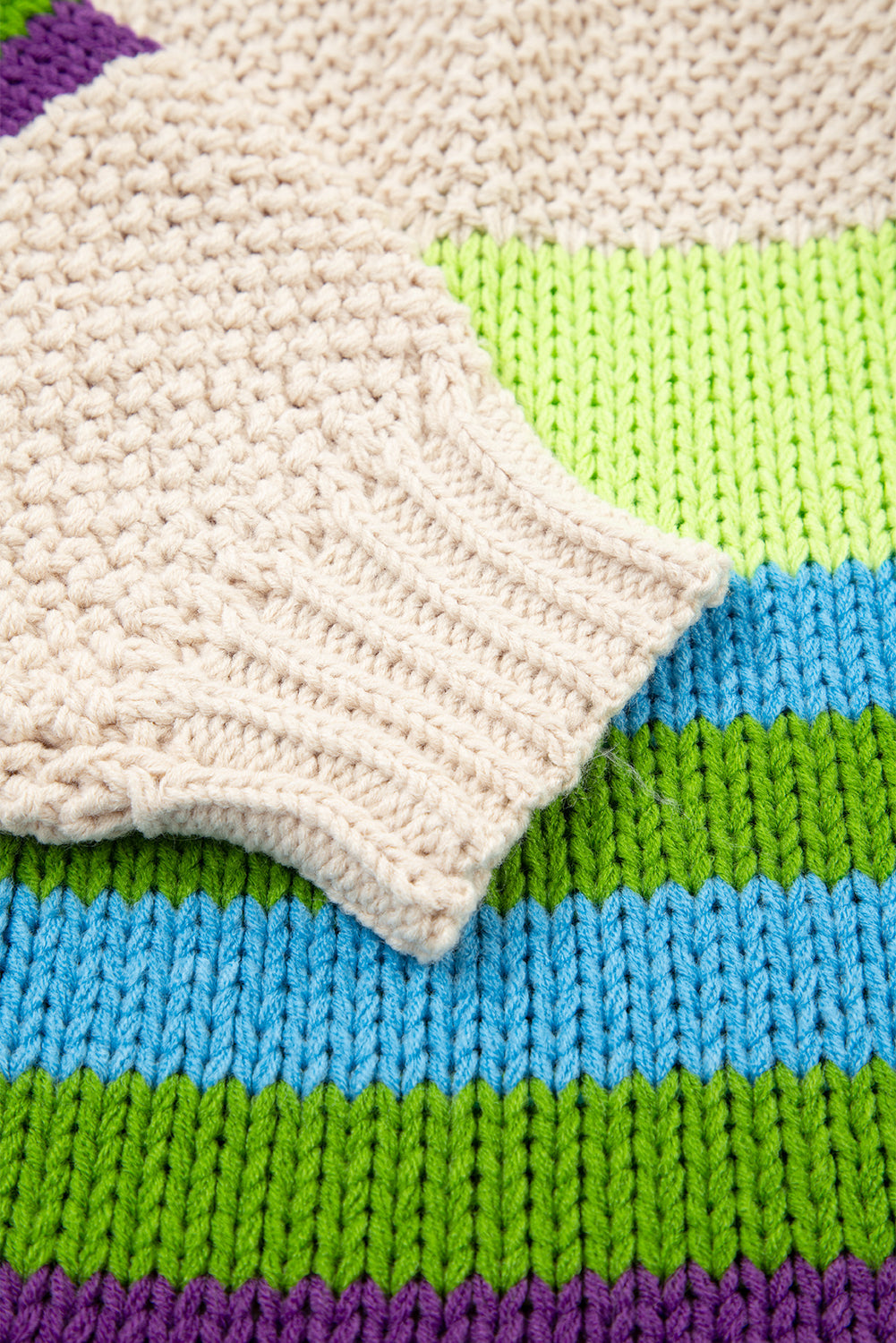 Parchment Crochet Color Block Open Front Cardigan | Knit