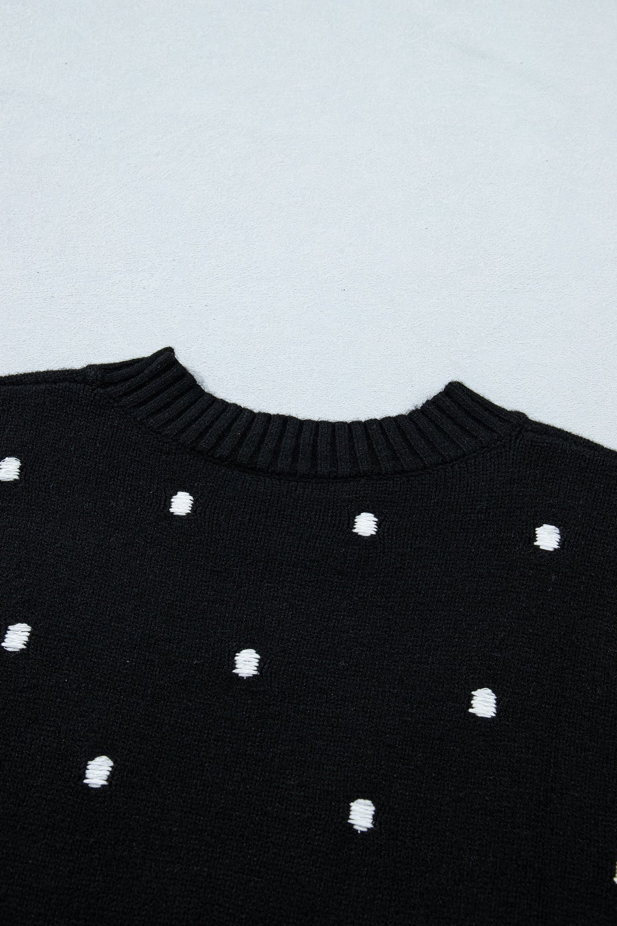 Polka Dot Bubble Short Sleeve Sweater
