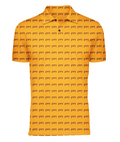 Kids golden yellow polo shirt with black SWT typography detail and a button-up collar.