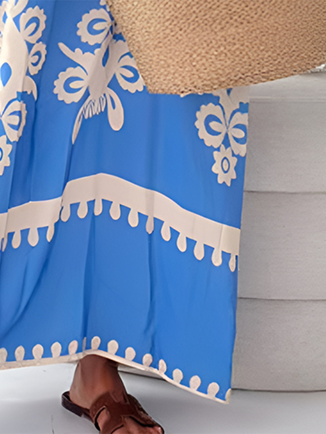 Printed Spaghetti Strap Sleeveless Maxi Dress for Summer