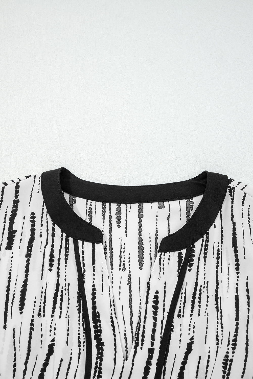 Abstract V-Neck Long Sleeve Blouse