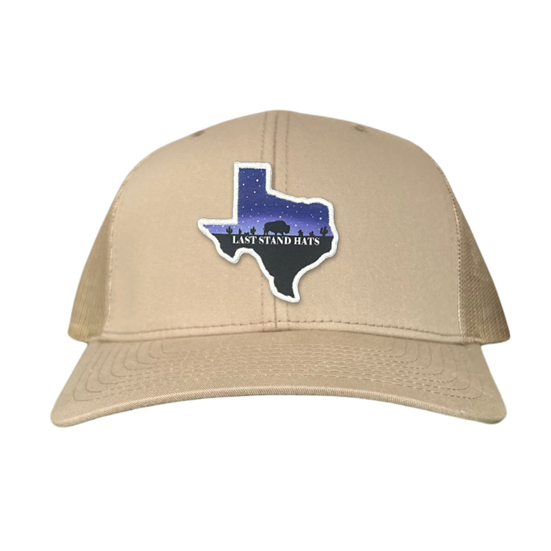 Texas Night Sky Bison American Flag Adjustable Cotton Hat