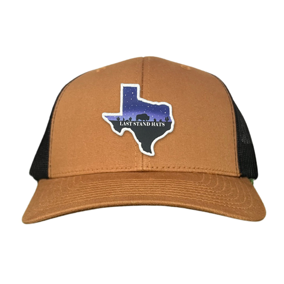 Texas Night Sky Bison American Flag Adjustable Cotton Hat