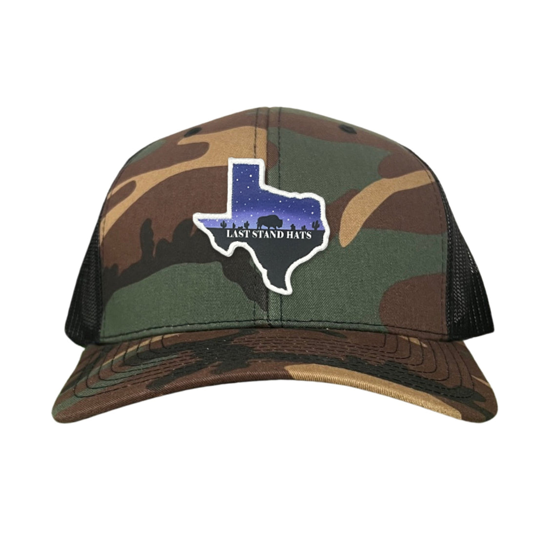 Texas Night Sky Bison American Flag Adjustable Cotton Hat