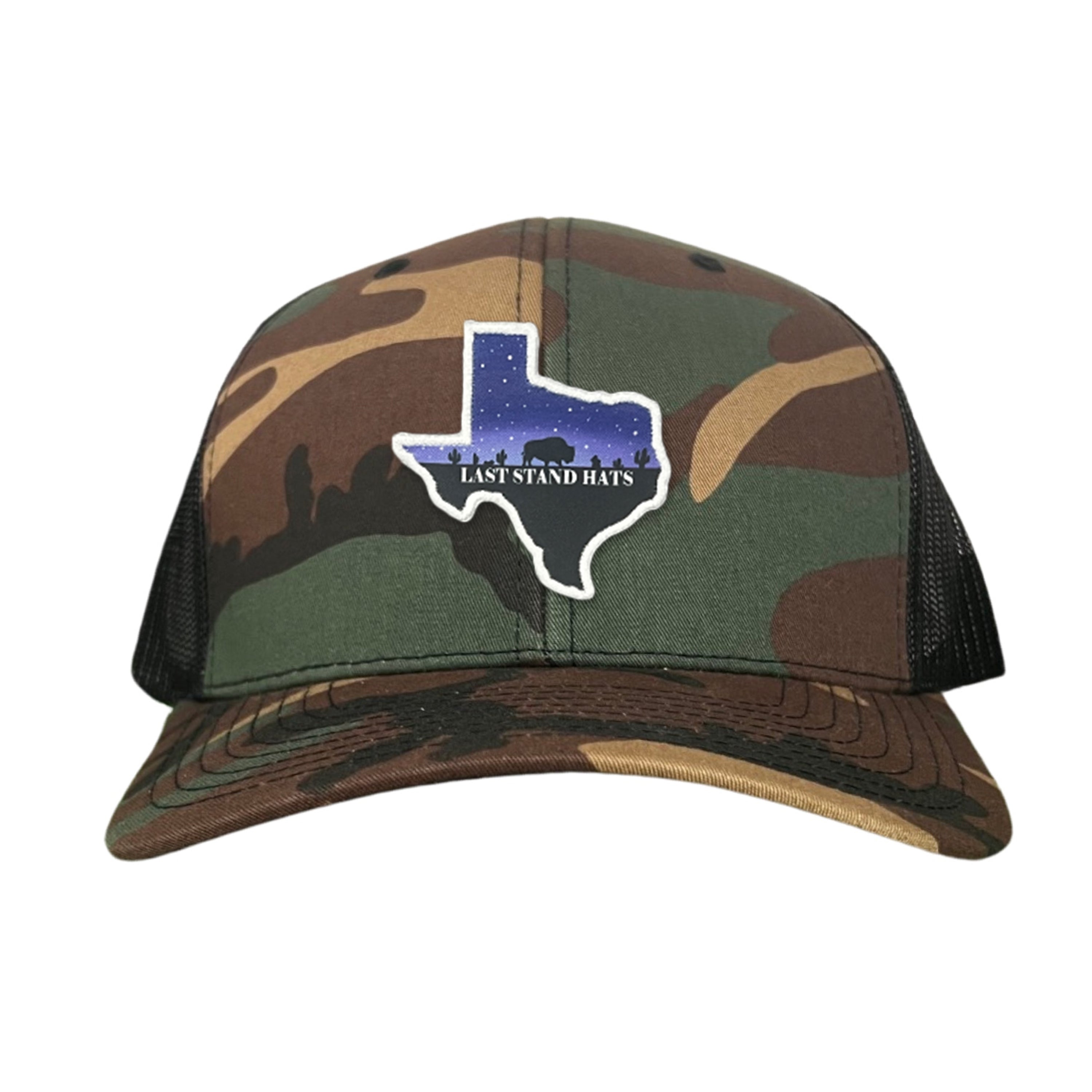 Texas Night Sky Bison American Flag Adjustable Cotton Hat