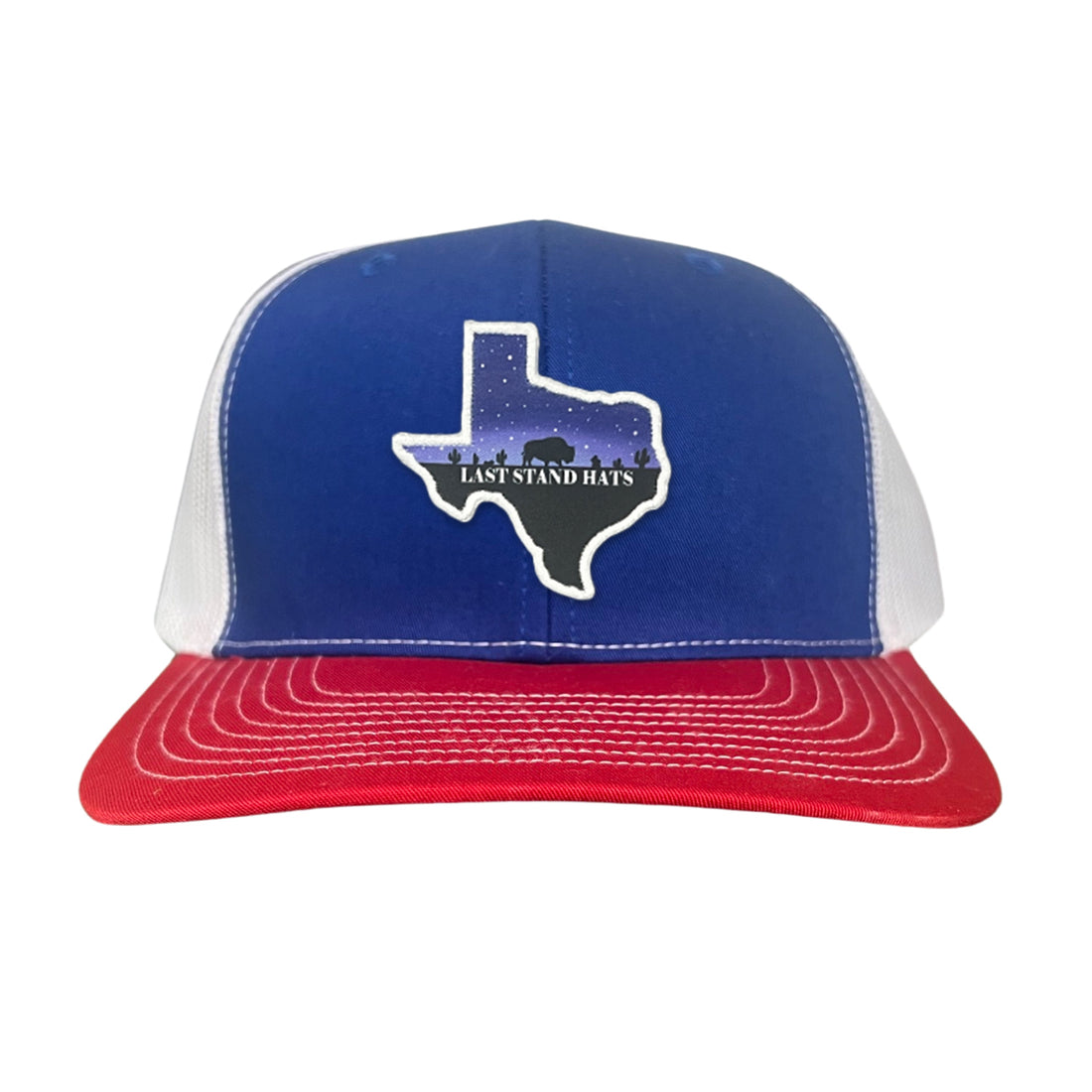 Texas Night Sky Bison American Flag Adjustable Cotton Hat