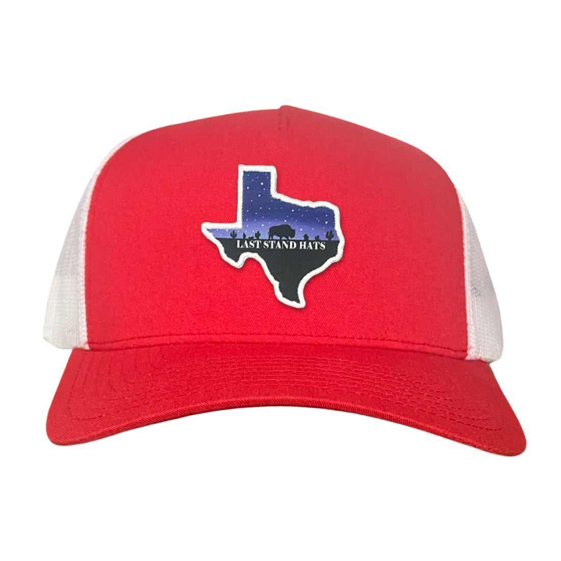 Texas Night Sky Bison American Flag Adjustable Cotton Hat