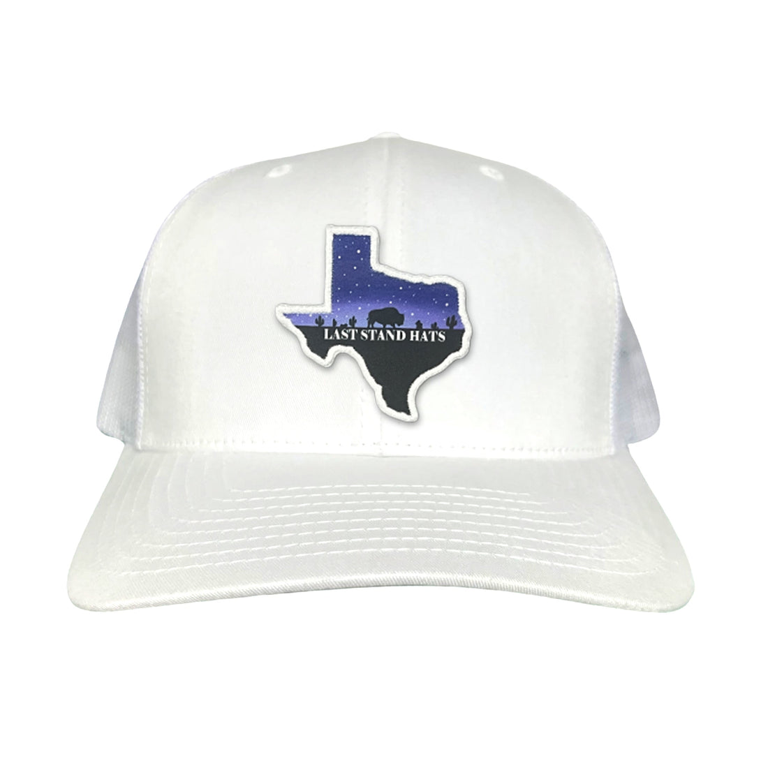 Texas Night Sky Bison American Flag Adjustable Cotton Hat