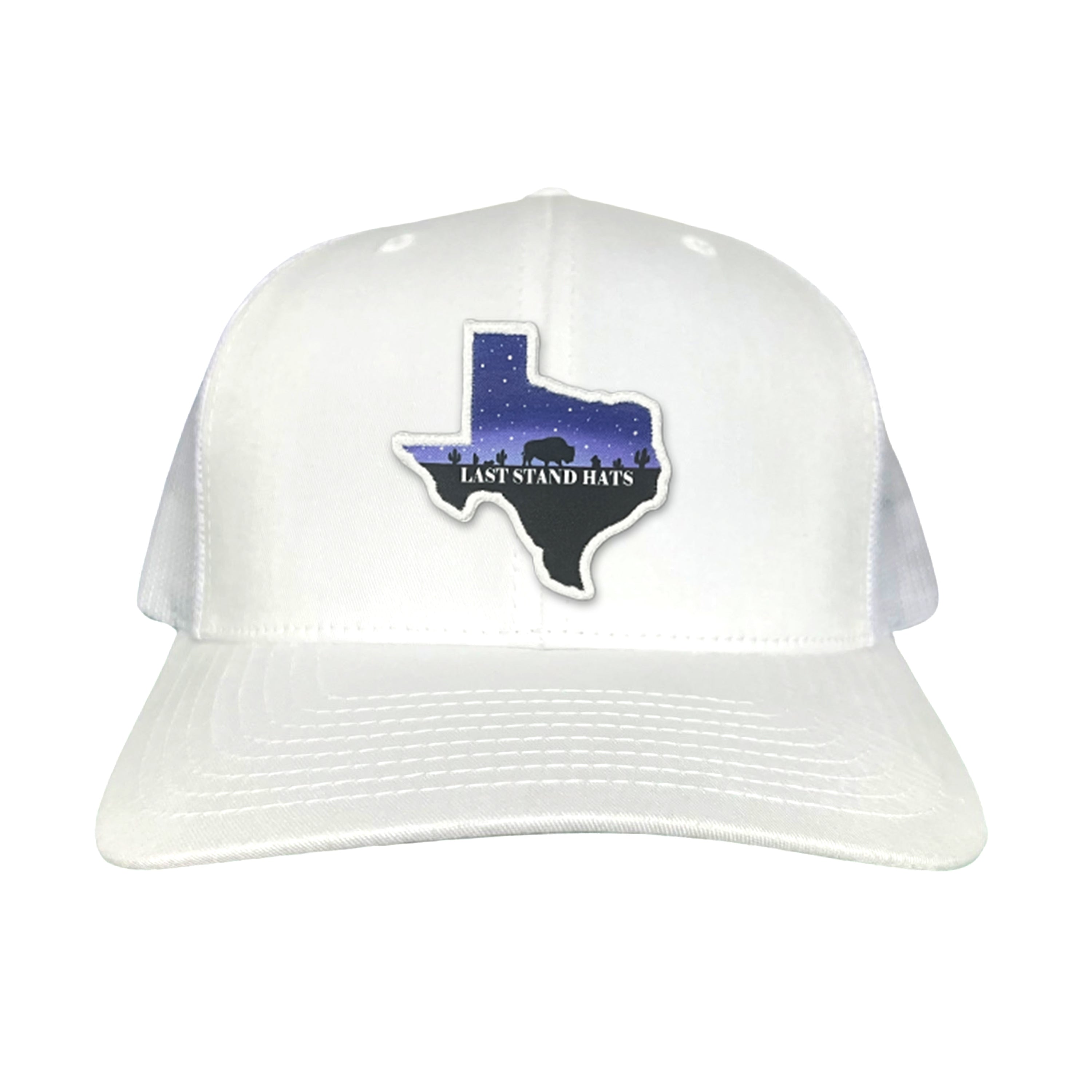 Texas Night Sky Bison American Flag Adjustable Cotton Hat