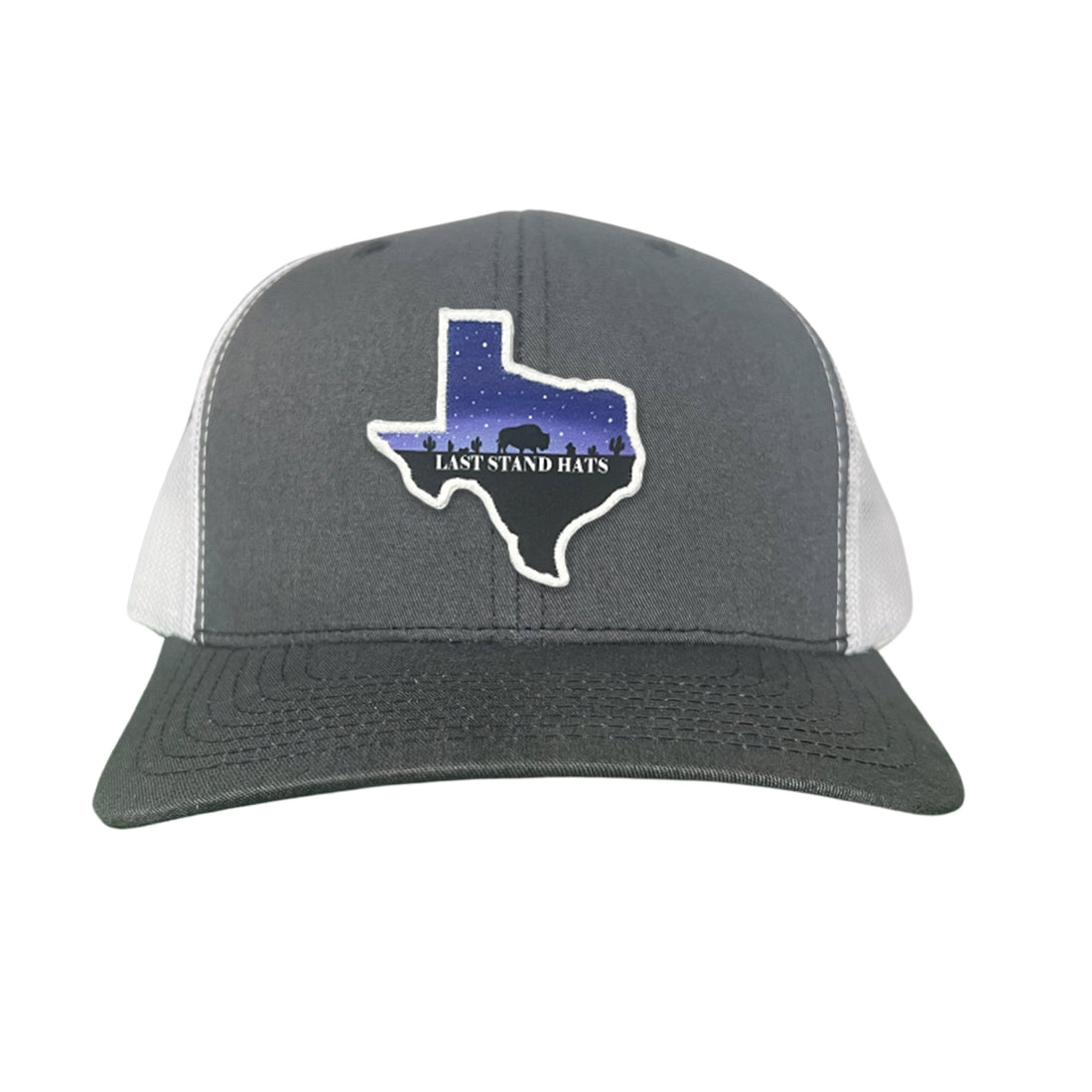 Texas Night Sky Bison and American Flag patch hat
