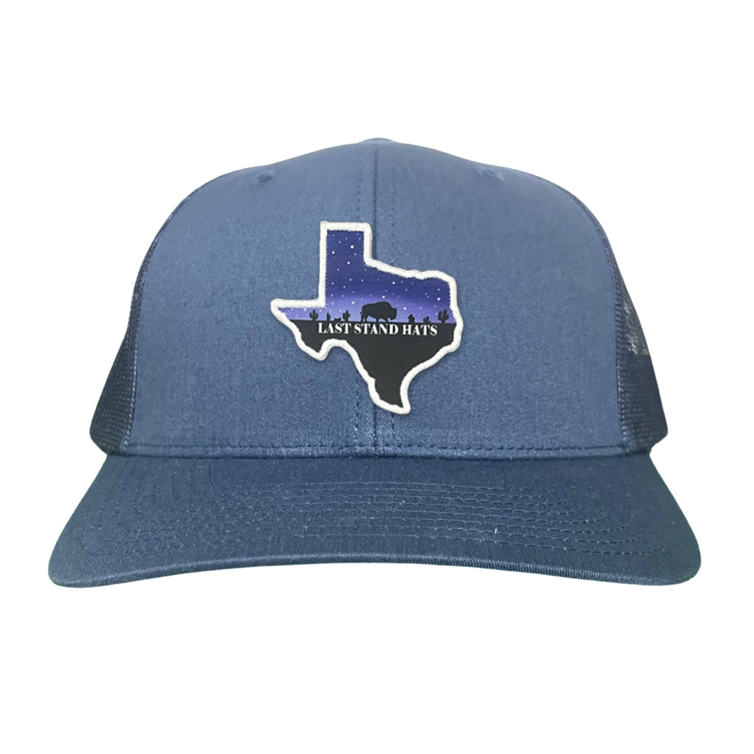 Texas Night Sky Bison American Flag Adjustable Cotton Hat