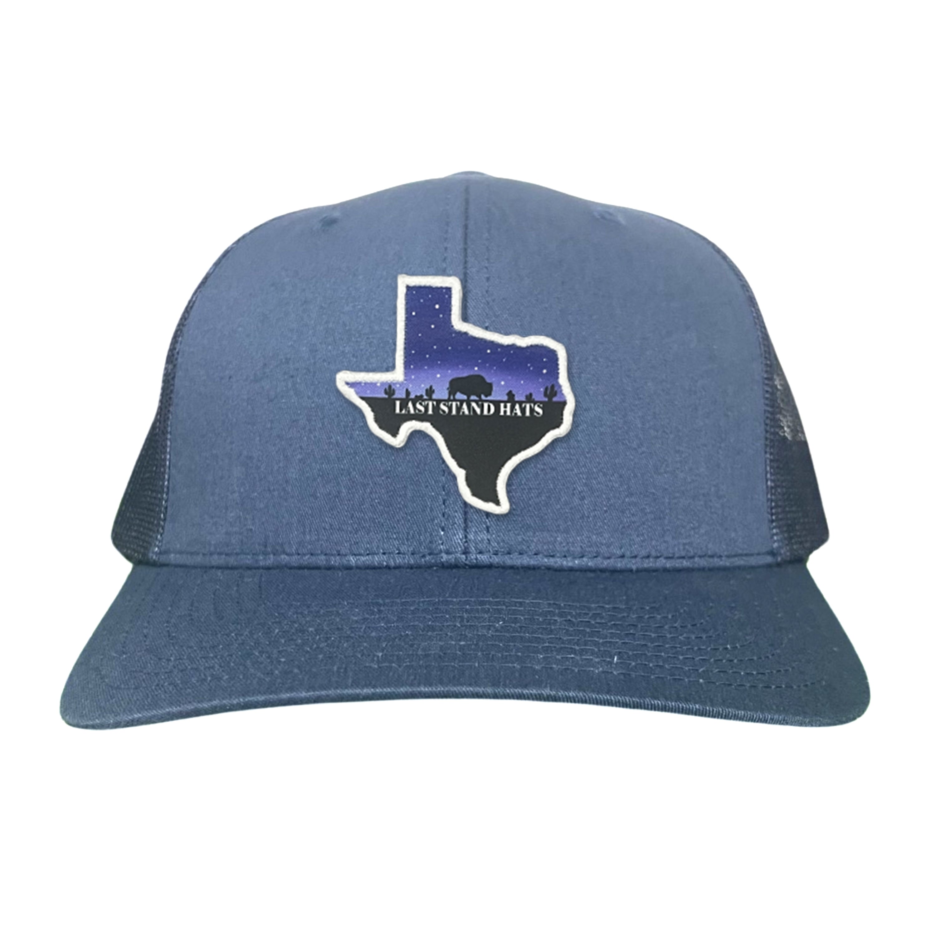 Texas Night Sky Bison American Flag Adjustable Cotton Hat