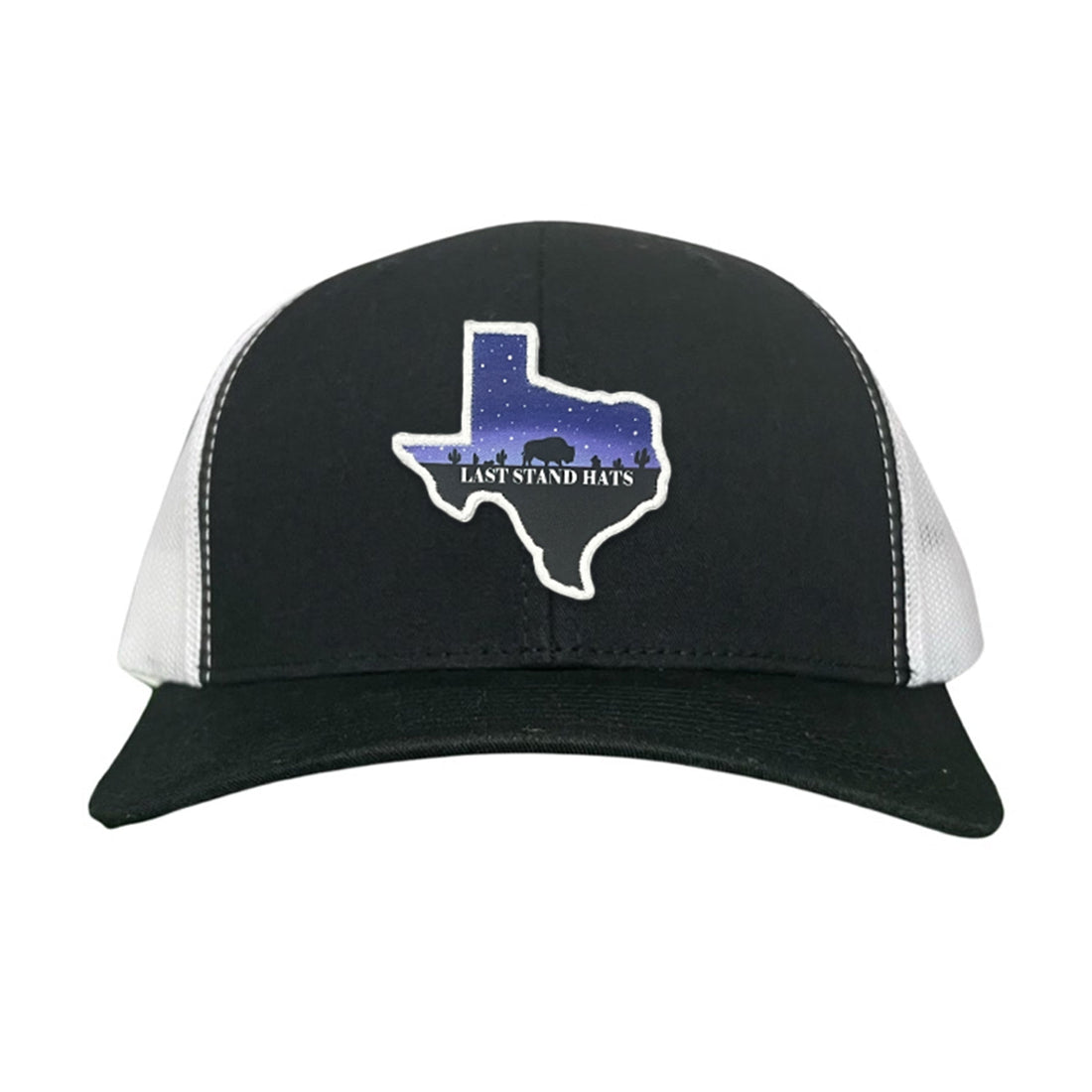 Texas Night Sky Bison American Flag Adjustable Cotton Hat